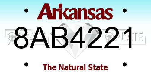 8AB4221 Arkansas License Plate