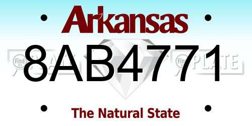 8AB4771 Arkansas License Plate