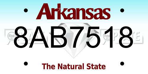 8AB7518 Arkansas License Plate