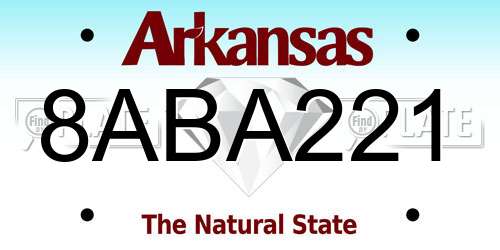 8ABA221 Arkansas License Plate