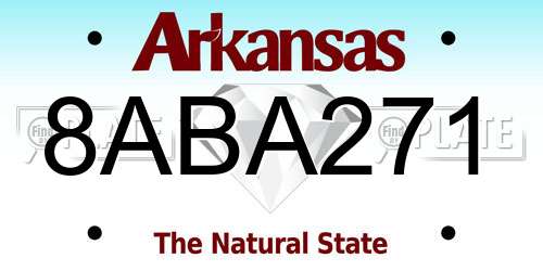 8ABA271 Arkansas License Plate