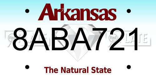 8ABA721 Arkansas License Plate