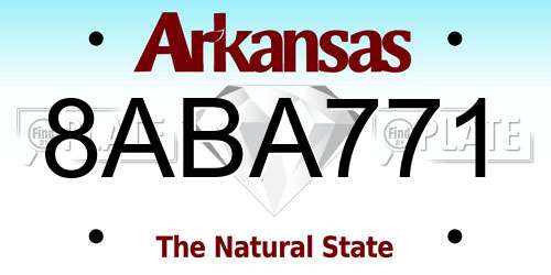 8ABA771 Arkansas License Plate
