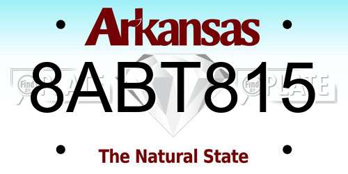 8ABT815 Arkansas License Plate