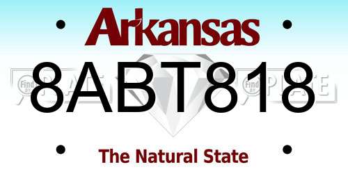8ABT818 Arkansas License Plate
