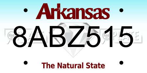 8ABZ515 Arkansas License Plate