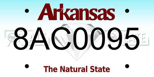 8AC0095 Arkansas License Plate