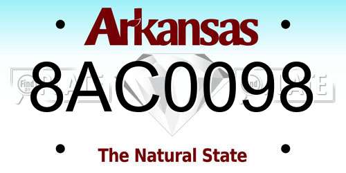 8AC0098 Arkansas License Plate