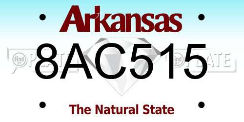 8AC515 Arkansas License Plate