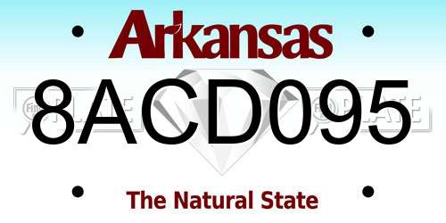 8ACD095 Arkansas License Plate