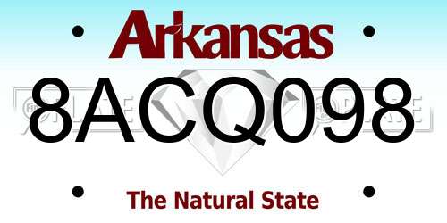 8ACQ098 Arkansas License Plate