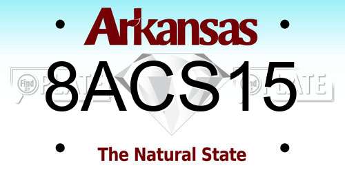 8ACS15 Arkansas License Plate