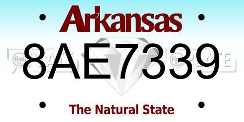 8AE7339 Arkansas License Plate