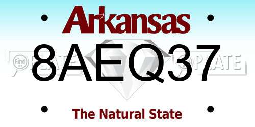 8AEQ37 Arkansas License Plate