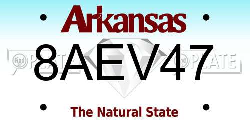 8AEV47 Arkansas License Plate