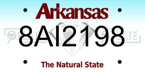 8AI2198 Arkansas License Plate