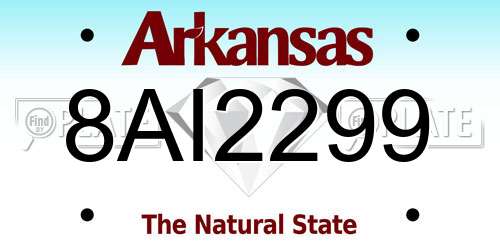 8AI2299 Arkansas License Plate