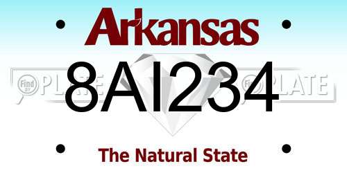 8AI234 Arkansas License Plate