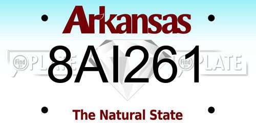 8AI261 Arkansas License Plate