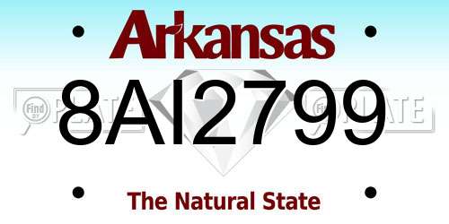 8AI2799 Arkansas License Plate