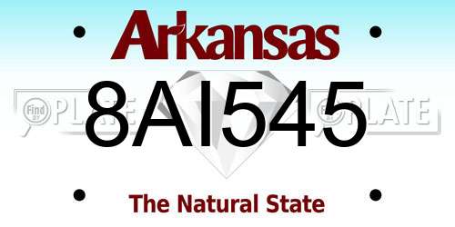 8AI545 Arkansas License Plate