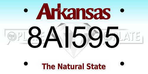 8AI595 Arkansas License Plate
