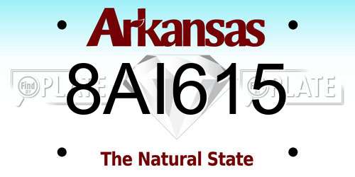 8AI615 Arkansas License Plate