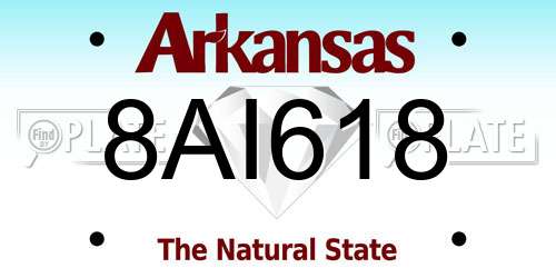 8AI618 Arkansas License Plate