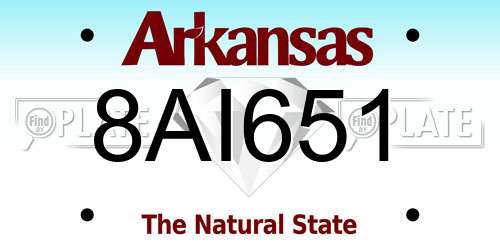 8AI651 Arkansas License Plate