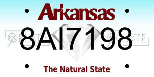 8AI7198 Arkansas License Plate