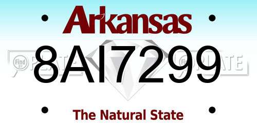 8AI7299 Arkansas License Plate