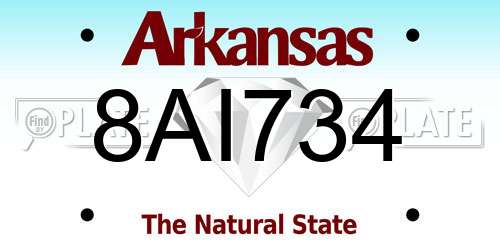 8AI734 Arkansas License Plate