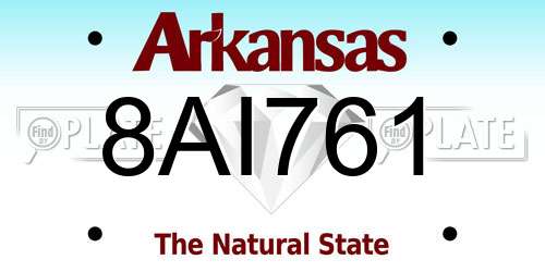 8AI761 Arkansas License Plate