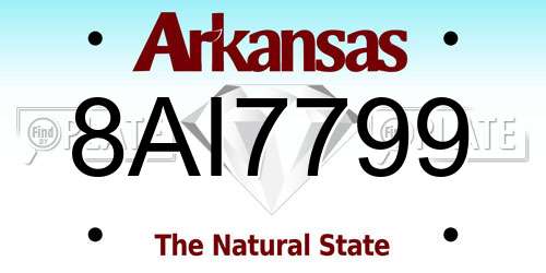 8AI7799 Arkansas License Plate