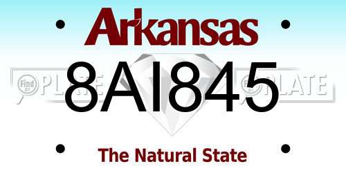 8AI845 Arkansas License Plate