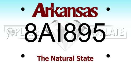 8AI895 Arkansas License Plate