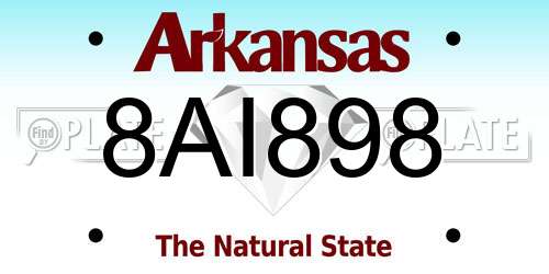 8AI898 Arkansas License Plate