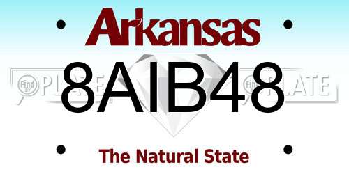 8AIB48 Arkansas License Plate