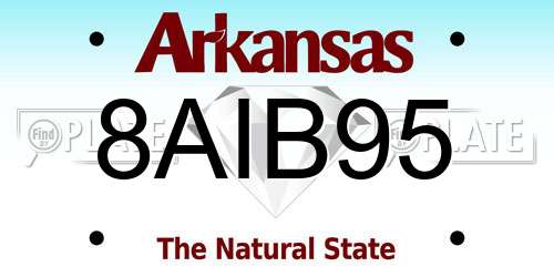 8AIB95 Arkansas License Plate