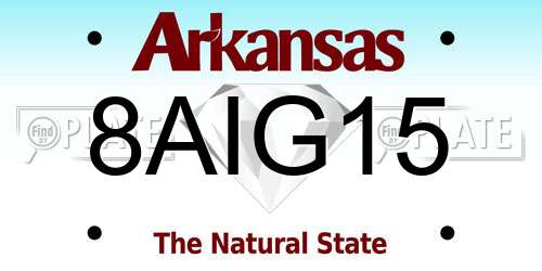 8AIG15 Arkansas License Plate