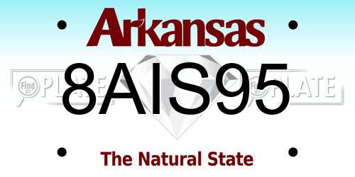 8AIS95 Arkansas License Plate