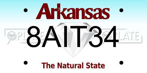 8AIT34 Arkansas License Plate