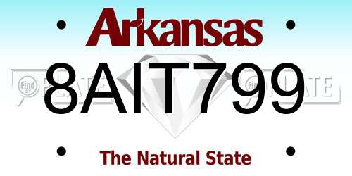 8AIT799 Arkansas License Plate