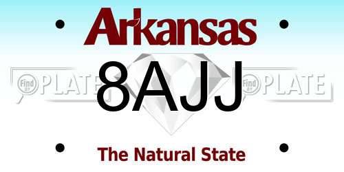 8AJJ Arkansas License Plate