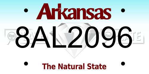 8AL2096 Arkansas License Plate