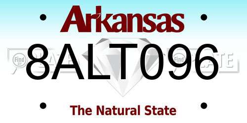 8ALT096 Arkansas License Plate