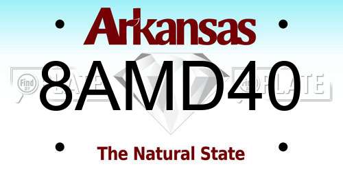8AMD40 Arkansas License Plate