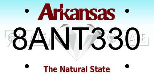 8ANT330 Arkansas License Plate
