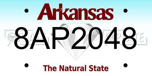 8AP2048 Arkansas License Plate