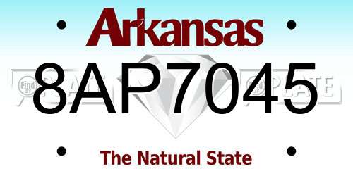 8AP7045 Arkansas License Plate